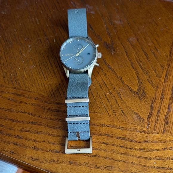 Gray Leather Strap Watch no box available
